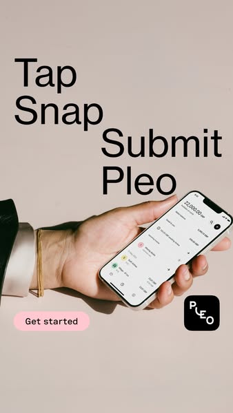 Pleo tap snap submit expense management paid social creative